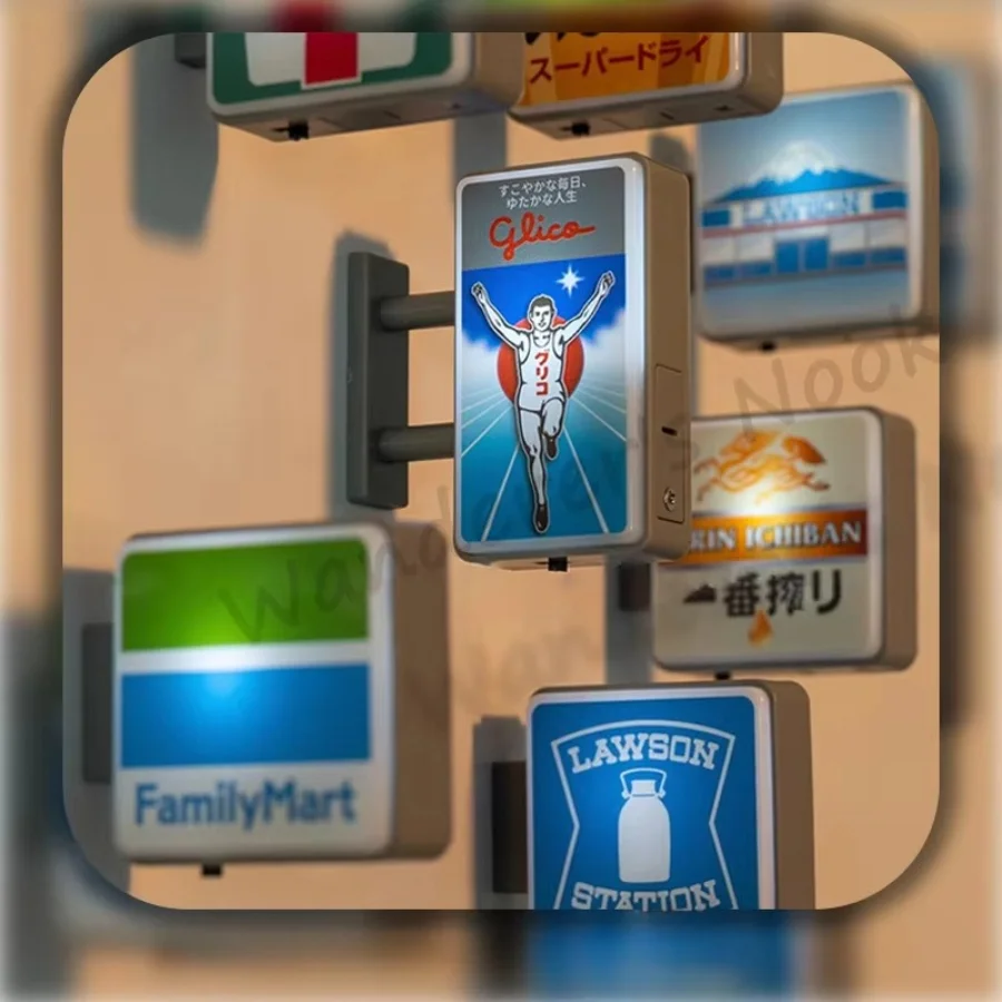 

New Japanese Subway Station Signage Mini Refrigerator Sticker Coffee Shop Store Signboard Ambient Light Box Fridge Magnet