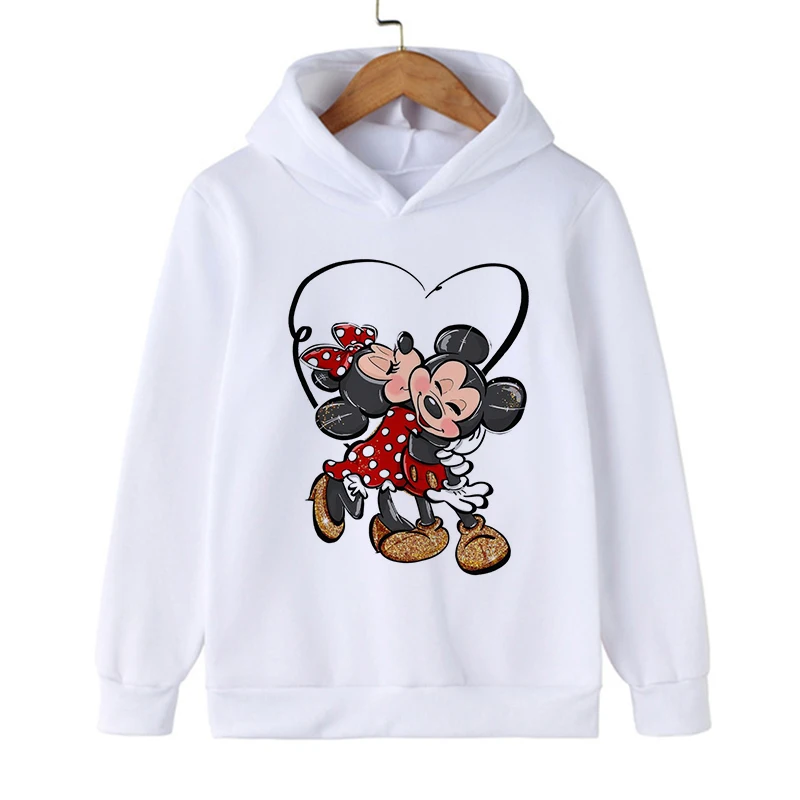 Nowa Kawaii Manga Anime Disney Mickey Minnie Mouse bluza z kapturem dziecięca odzież dziecko dziewczynka chłopiec bluza z kapturem Baby Top