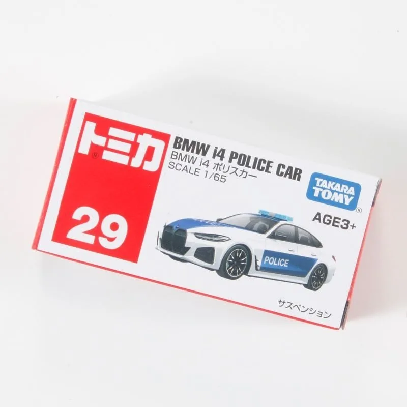 

TAKARA TOMY Diecast Alloy Car Model BMW I4 Police Toy Car No. 29 Red White Box Exquisite small gifts for children