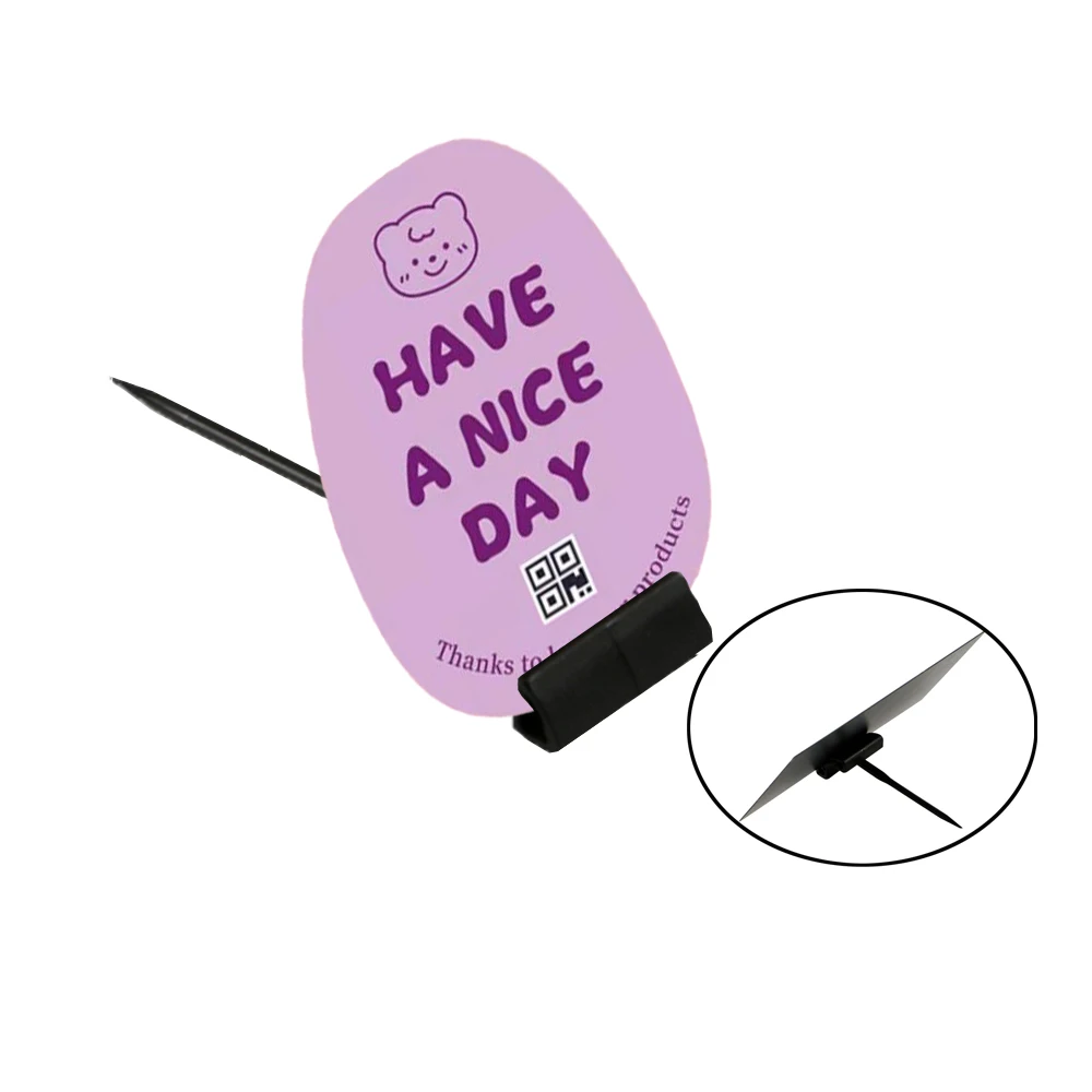 10 stücke Pop Kunststoff Preis Spike Tag Halter Speer Papier Zeichen Karte Display Clips Zeichen halter steht Pin für Meeres früchte Eis Tablett oben – Detail 4