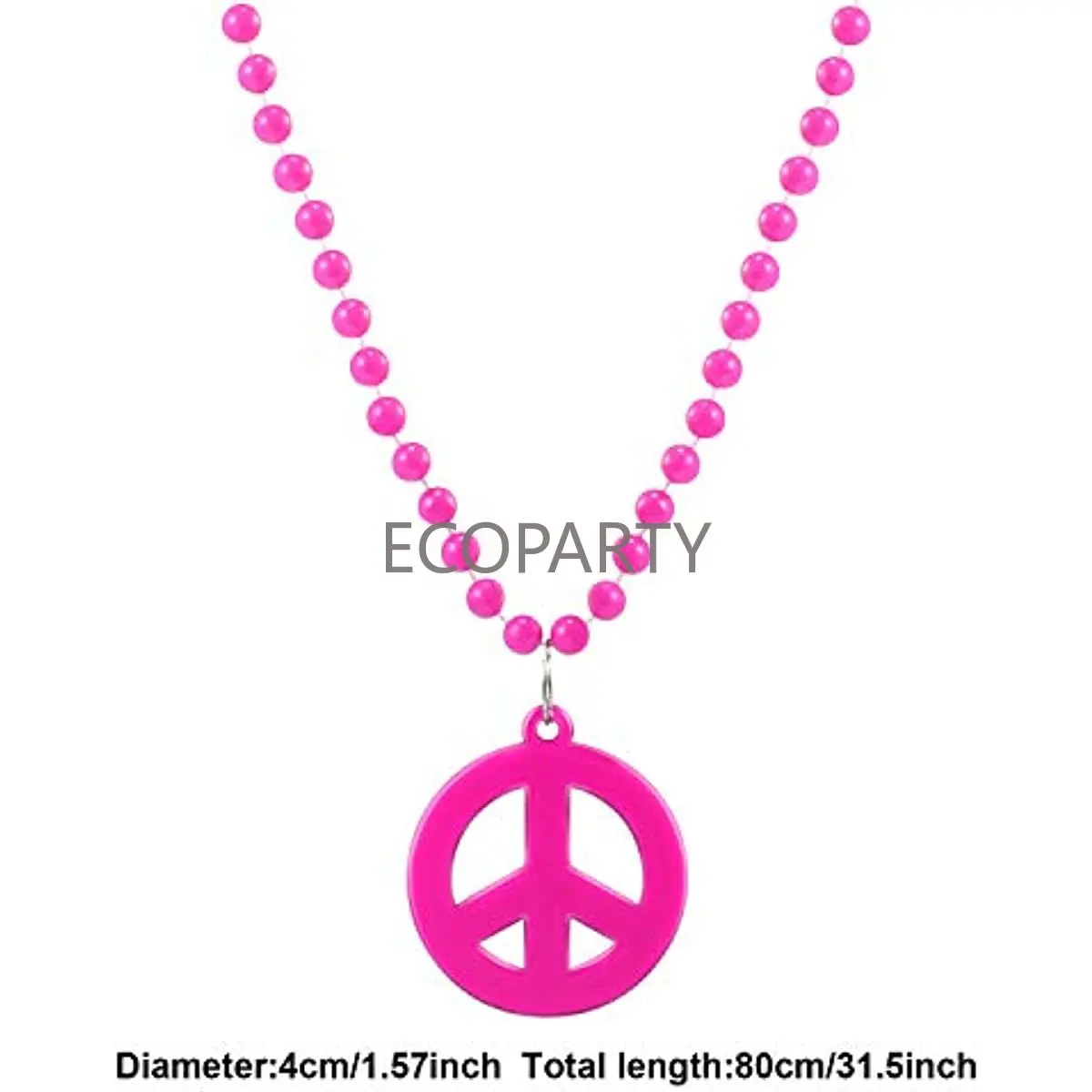 3 Pieces Hippie Accessory Set Peace Sign Bead Necklace, Flower Crown Headband, Hippie Sunglasses Party Costume for Women