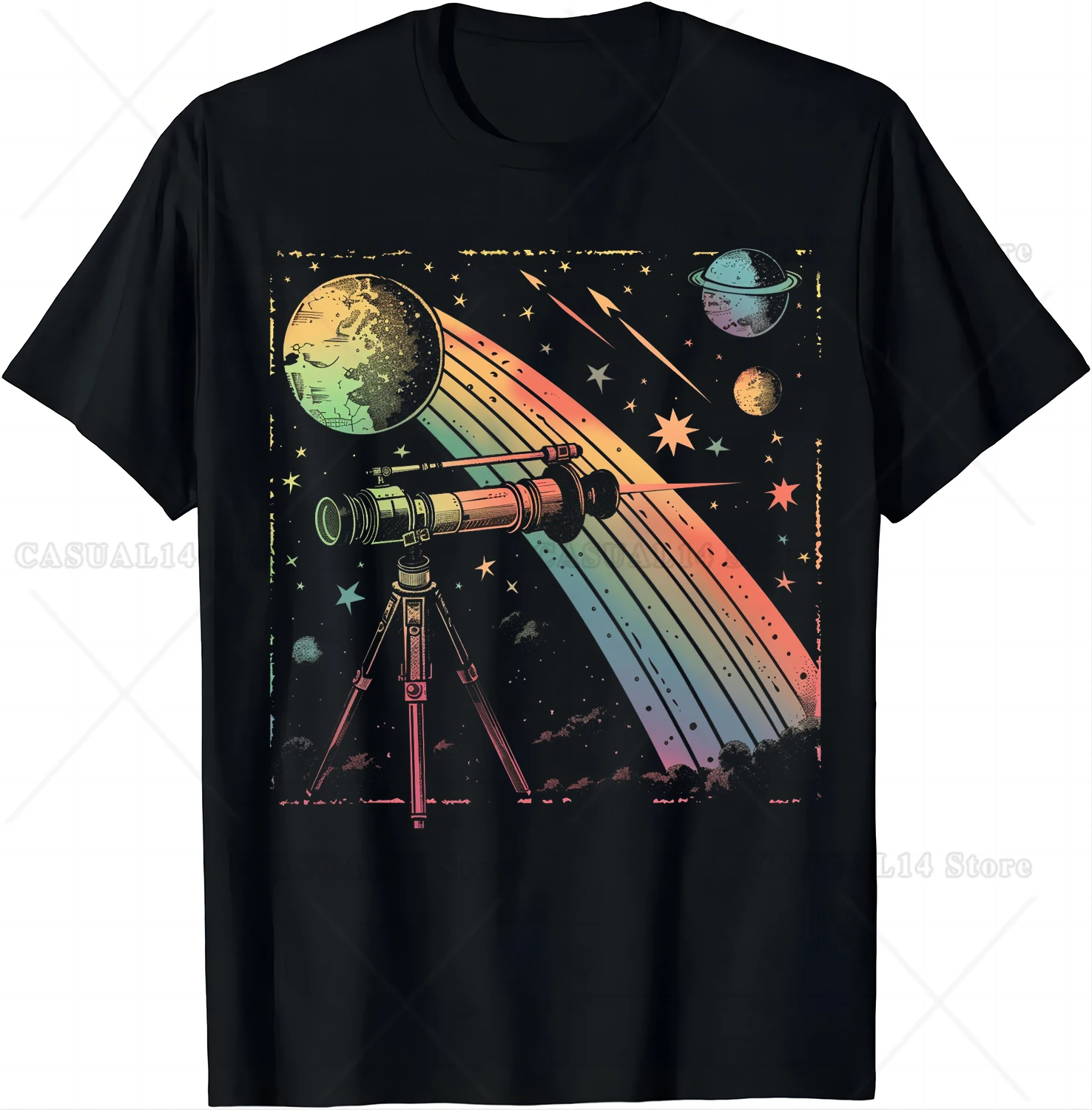 Telescope Vision Tee See Beyond The Horizon T Shirt Astronomy Astrophile T Shirts Women Clothes Tops Graphic T Shirts Ropa Mujer