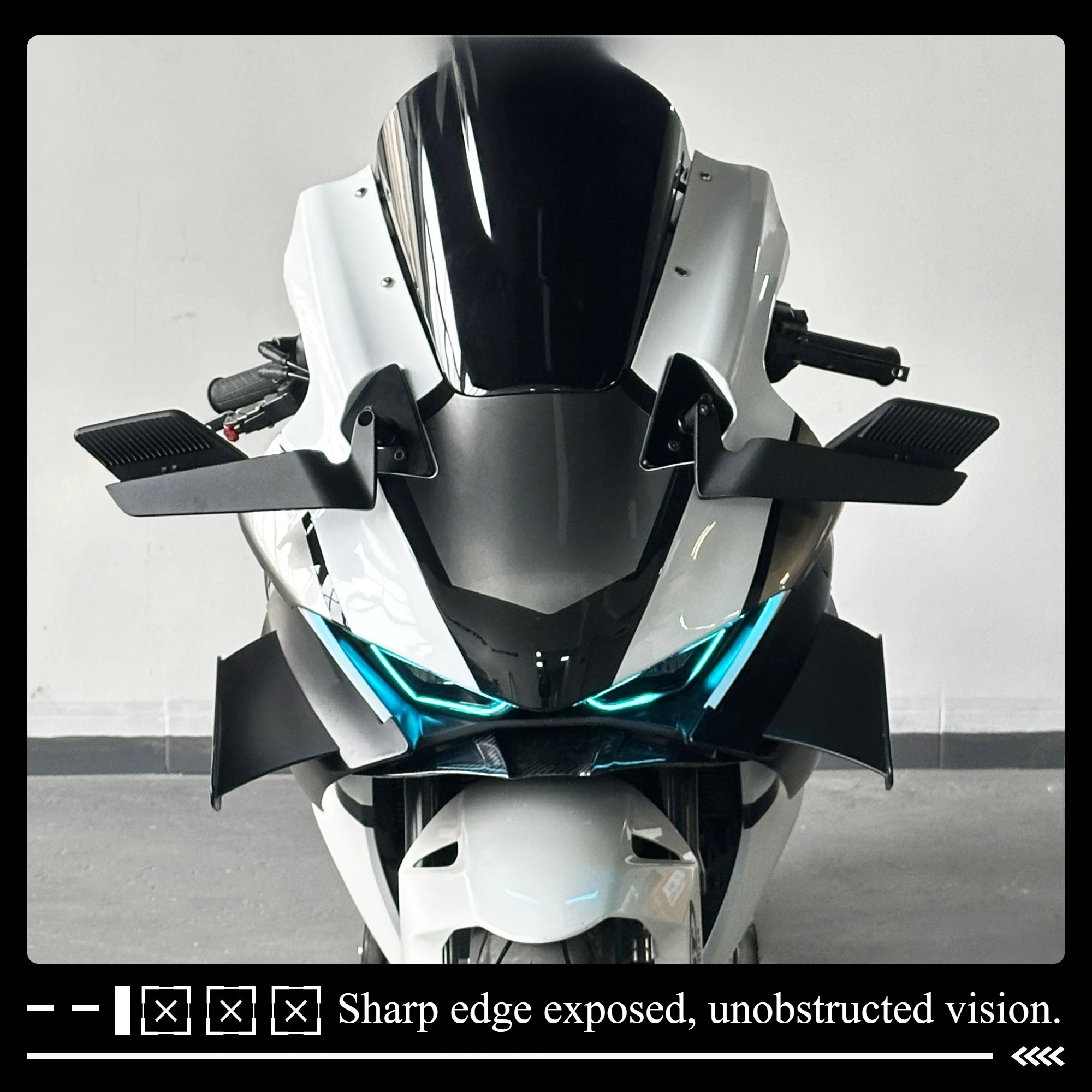 For 675SR Blade Fairing Rearview Mirror, Aluminum Base, Wide View