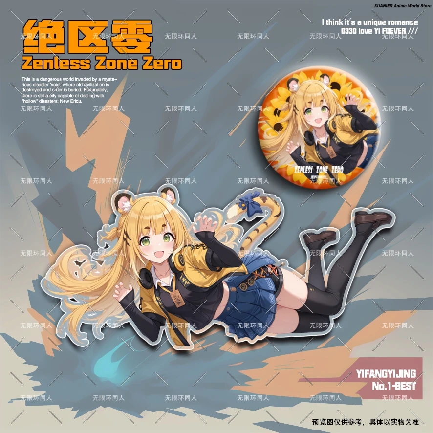 جو فوفو Zenless منطقة صفر الاكريليك حامل نموذج شارة بروش دبابيس الحافة زخرفة تأثيري أنيمي سطح المكتب ديكور