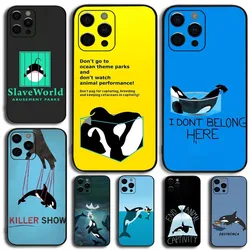 Killer Whale Orca Animal Phone Case For Apple iPhone 15,14,13,12,11,Pro,X,XS,Max,XR,Plus,Mini Soft Black Cover