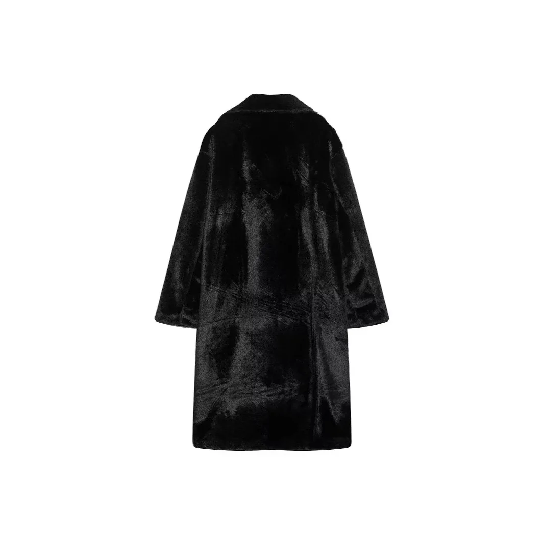 Meilleure vente femmes hiver longue fausse fourrure manteau rétro multicolore épais femme chaud fourrure veste confortable cheveux dame Eco fourrure manteau