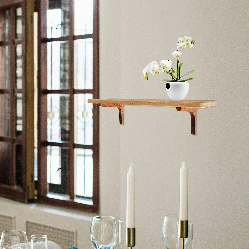 

2 шт., деревянный бамбуковый кронштейн шириной 15 см, коричневые кронштейны для полок, сверхмощные плавающие полки, угловой кухонный дисплей для хранения