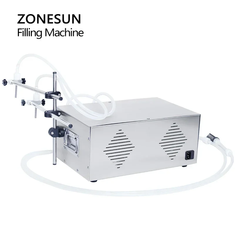 ZONESUN ZS-MPZ2 กึ่งอัตโนมัติน้ําของเหลวขวดน้ําผลไม้เครื่องบรรจุน้ํามันมะกอกแม่เหล็กปั๊มเครื่องบรรจุ