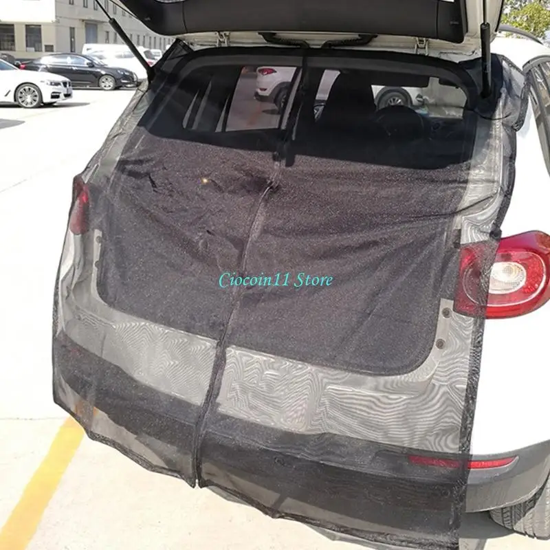 Y1UB 4 Sizes Net Summer Car Rear Trunk Door Curtains Net