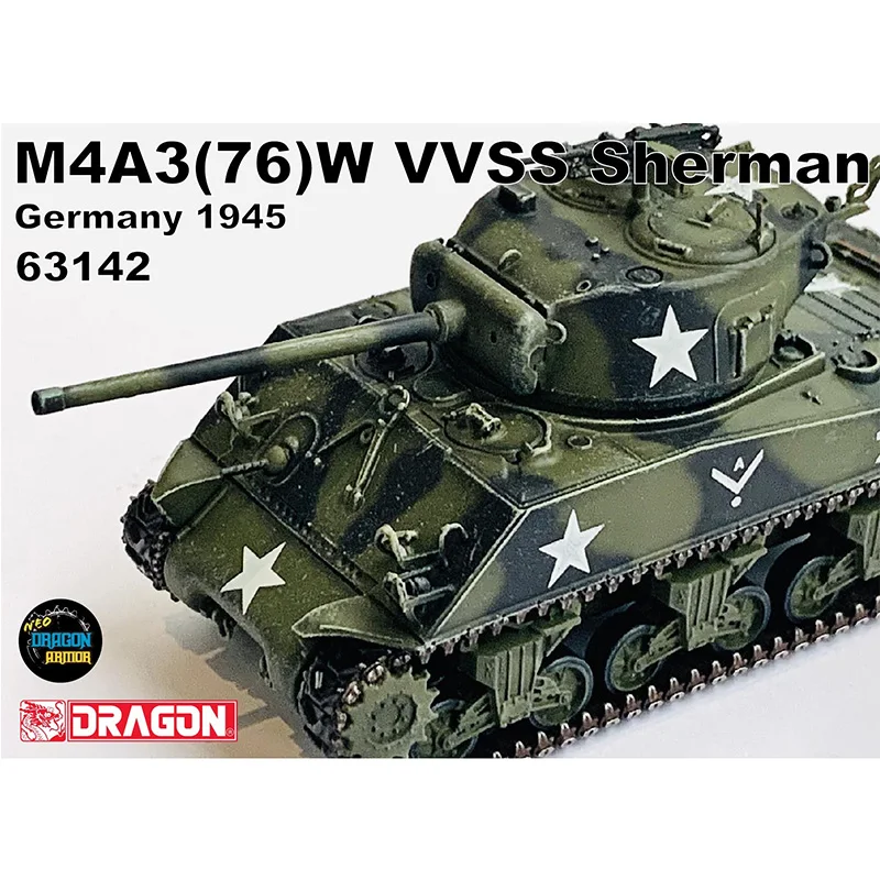 DRAGON ARMOR 1/72 M4A3(76)W VVSS Sherman Germany 1945 Model Tank 63142 Soldier Vehicle Collection In Stock