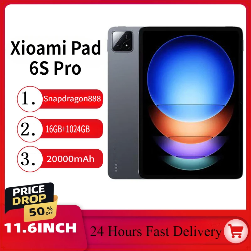 

2024 Original Global Version Pad 6S Pro Tablet 11 Inch HD 4K Android 14 16GB+1T 12000mAh 5G Dual SIM Bluetooth WiFi GPS