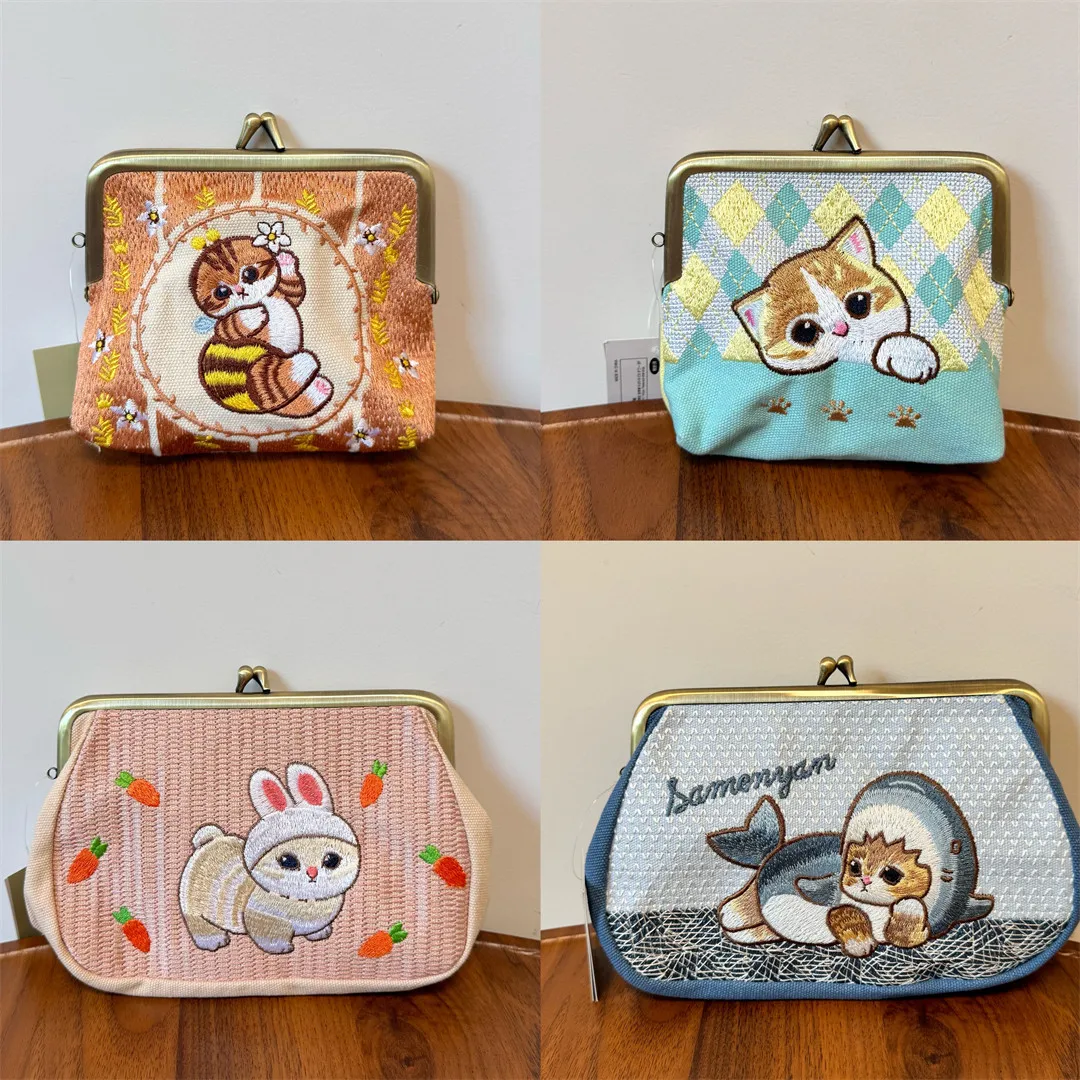 

Mofusand Embroidered Coin Purse Cute Cartoon Mini Wallet For Women, Portable Handheld Pouch For Pocket Change Storage Gifts