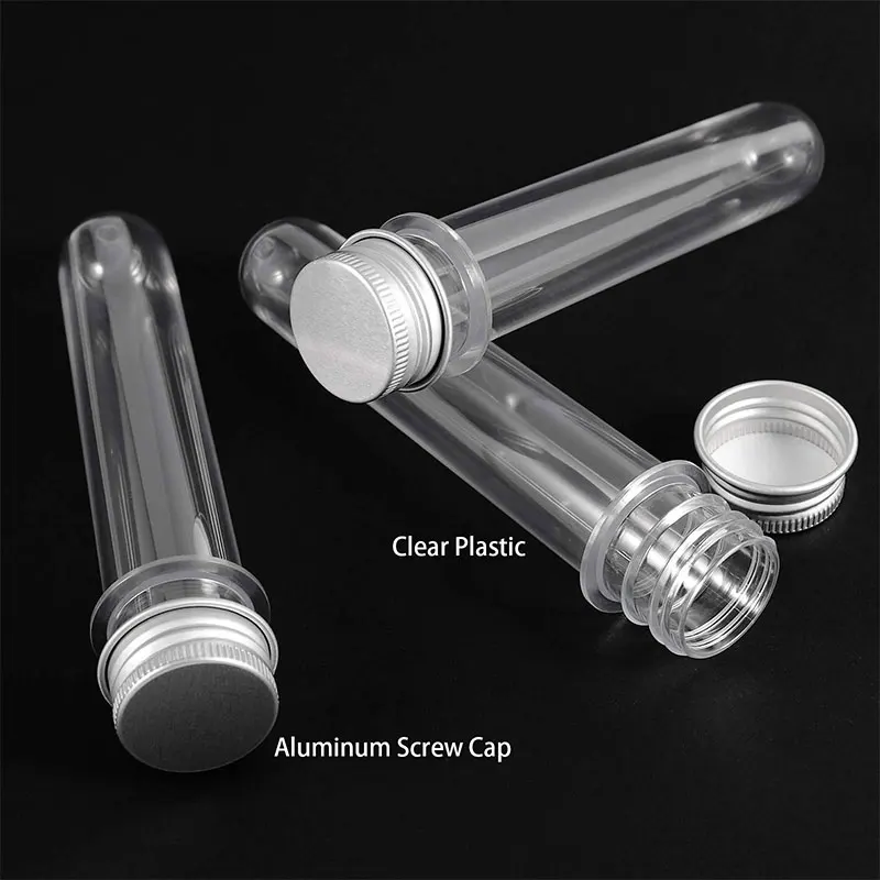 

40ml Plastic Test Tube With Screw Cap Capsule PET Bottle Aluminum Cap Packing Tube With Pressure Sensitive Seal