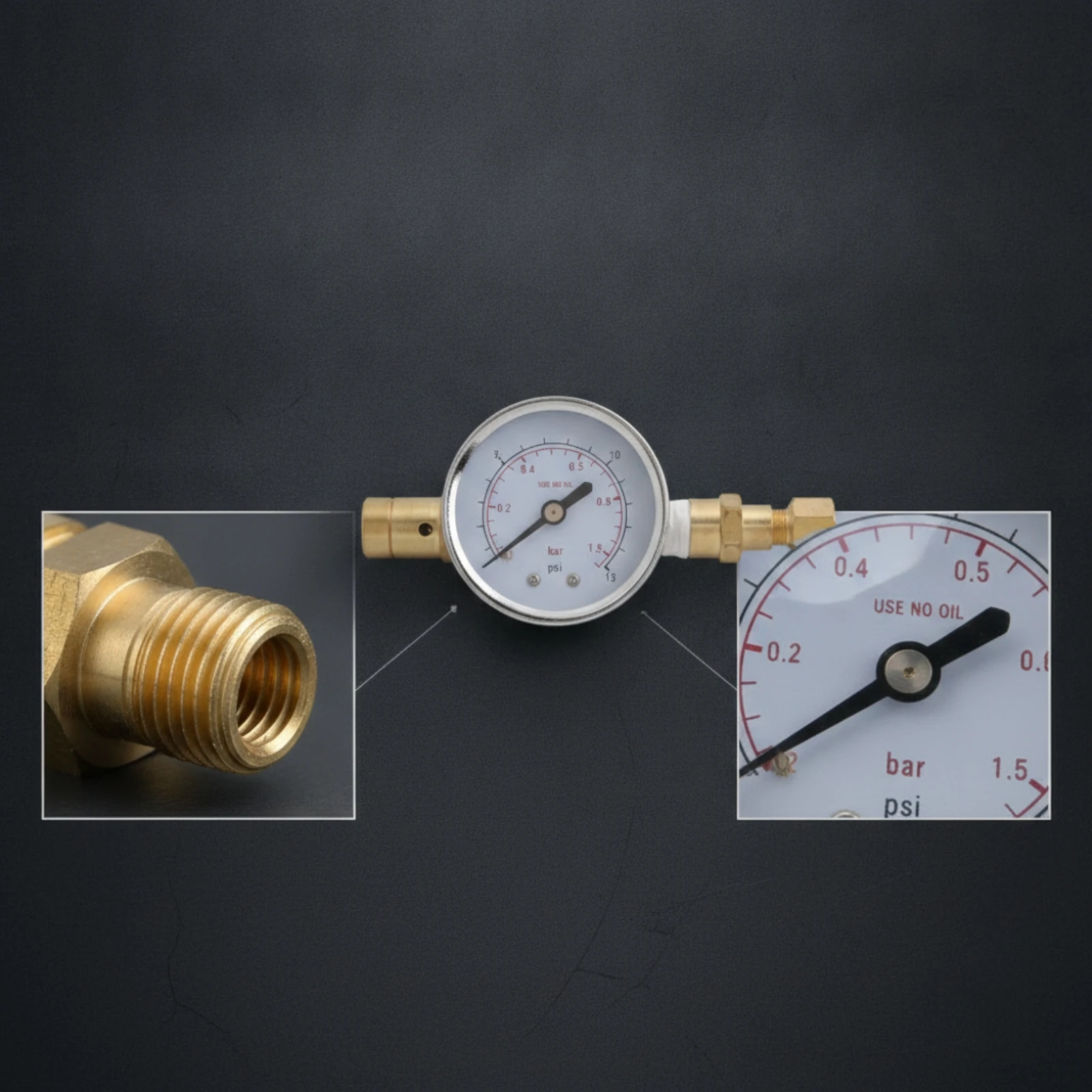 Keg Pressure Gauge Double Scale Homebrew Pressure Gauge Compact for Homebrewers, Fermentation, Gas Lines
