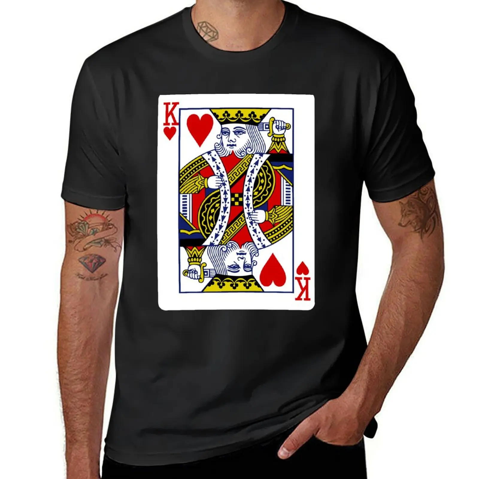 

King of Hearts Playing Card T-Shirt animal prinfor boys korean fashion for a boy blacks heavyweight t shirts for men