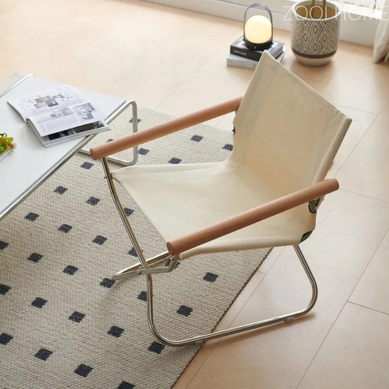 Japanese Style Canvas Folding Recliner Chair Home Single Sofa Balcony Lazy Nap Small Lounge Seating