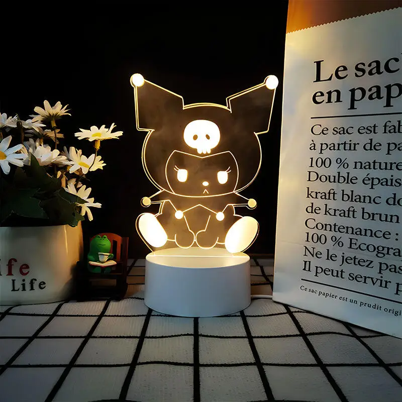 Sanrio Hello Kitty 3D Night Light Kawaii Anime Fashion Colorful Atmosphere Desk Lamp Desktop Small Ornament Study Lamp New Style