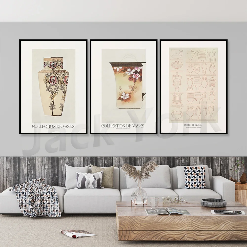 ANTIQUE VASE Beige | Abstract | Vintage Wall Decor | Mid Century | Abstract Wall Art | Museum Poster | Retro Style