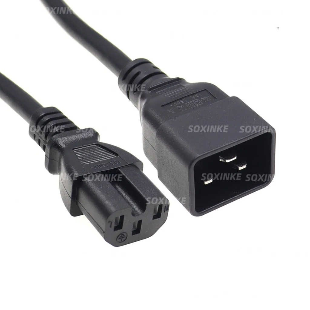 C15 to C20 Power Cord 16A 250V High Quality C20 Male Plug To C15 Female Socket PDU UPS Server Power Extension Cable 1.8m 6FT