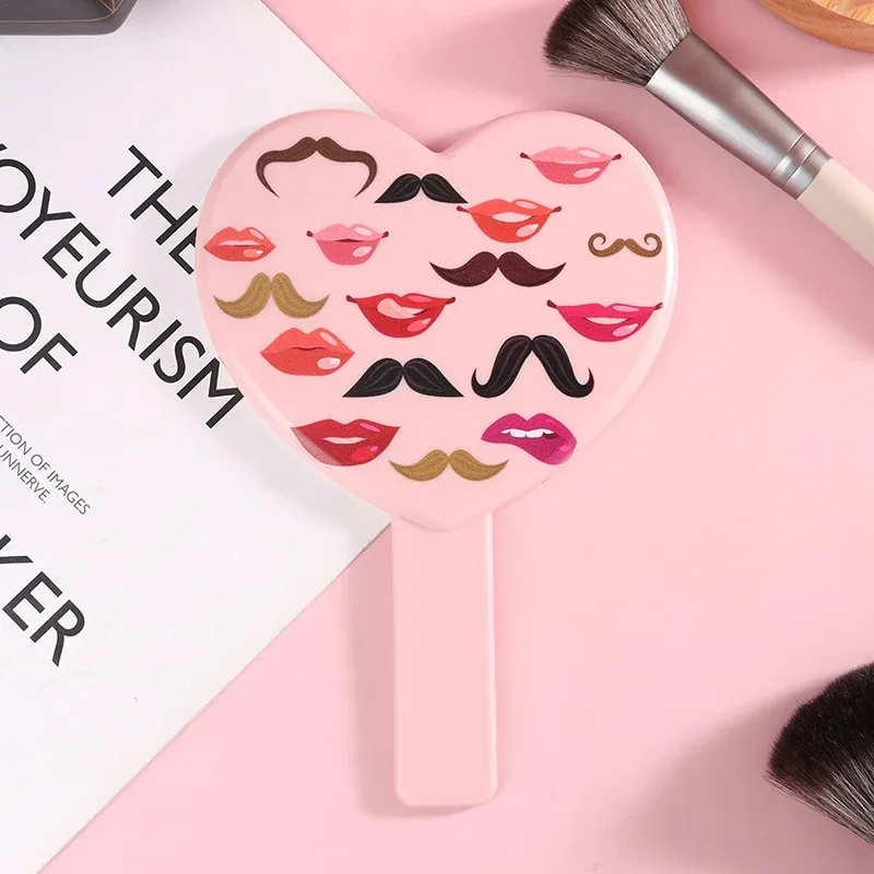 1 Pcs High Definition Handheld Heart-shaped Eyelash Mirror Eyelash Inspection Mirror Makeup Gadgets Vanity Mirror Girl Gifts
