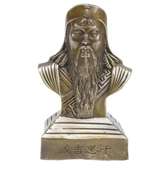 Pure copper half body Genghis Khan office desktop metal crafts statue ornaments