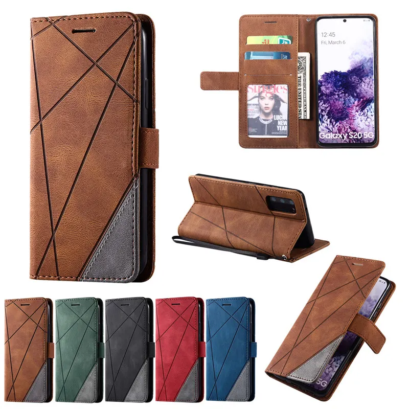 Funda de cuero de lujo con tapa S8 S9 Plus S10 S20 FE S21 S22 S23 S24 Ultra para Samsung Galaxy Note 10 20 cartera con soporte