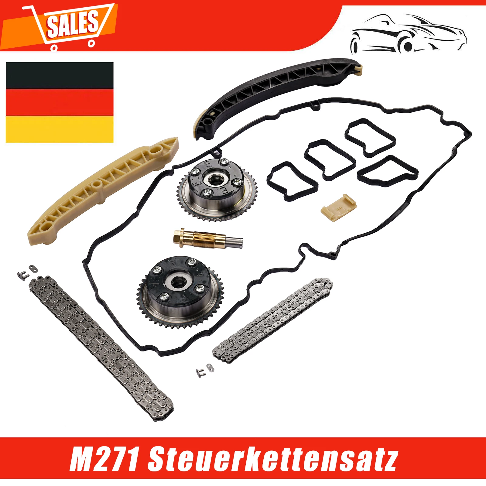 AP02 A2710501247 A2710501447 2710500800 2710500900 Camshaft Adjuster For Mercedes W203 W204 W211 with M271 Timing Chain Set