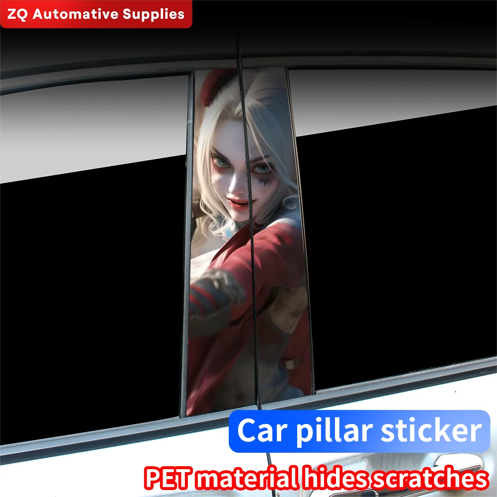 

Graffiti Joker Girl Car Stickers Auto B-pillar Car Center Column Decoration Cover Scratches Waterproof Sunscreen Vinyl Decals