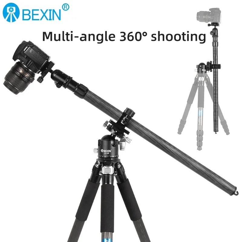 BEXIN Horizontal Center Column Tripod Boom Cross Extension Arm Camera Mount Rotatable Multi-Angle Rod for Overhead Shooting