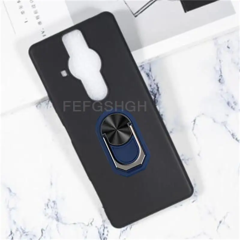 For Sony Xperia Pro I Pro-I 1 Case Back Finger Ring Soft TPU Silicone Case For Sony Xperia Pro-I Soft Case XQ-BE62 XQ-BE42 Cover