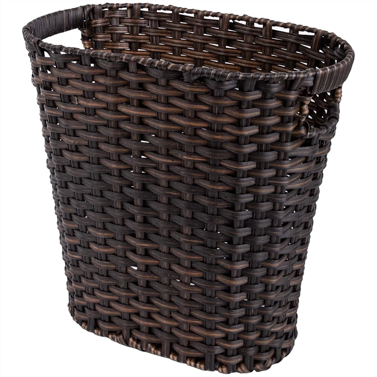 

Wicker Trash Can with Handles, 5 Gallon Waste Basket for Bathroom Bedroom, Handwoven Farmhouse Decorative Wastebasket