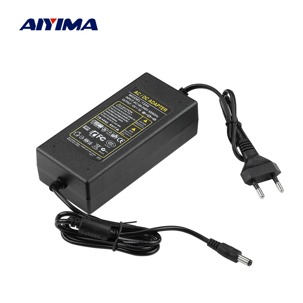 

AIYIMA DC12V 5A Amplifier Power Supply AC 110-240V to 12V Power Adapter for TPA3116 Power Amplifiers Home Audio Amp US EU Plug