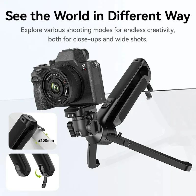 TT38 One-click Quick Release Tripod Uka Tripod Top Handle Grip for Camera Netting Bracket with A Hidden Hook 180° Tilt