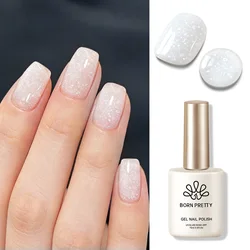 BORN PRETTY 15ml Snow Glitter Gel Nail Polish Jelly Translucent Milky Nude Nature Color Soak Off Nail ArtManicure Salon DIY