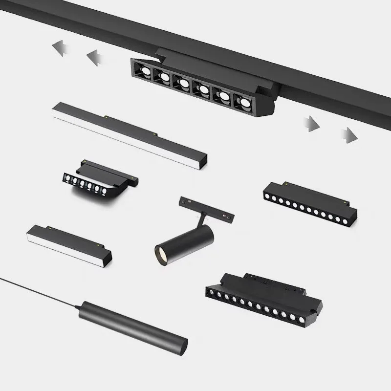 Recessed LED Ceiling LightLong Tube Pendant LightsAll Aluminium Grille Lights Surface Mounted Spotlight Magnetic Track Lights