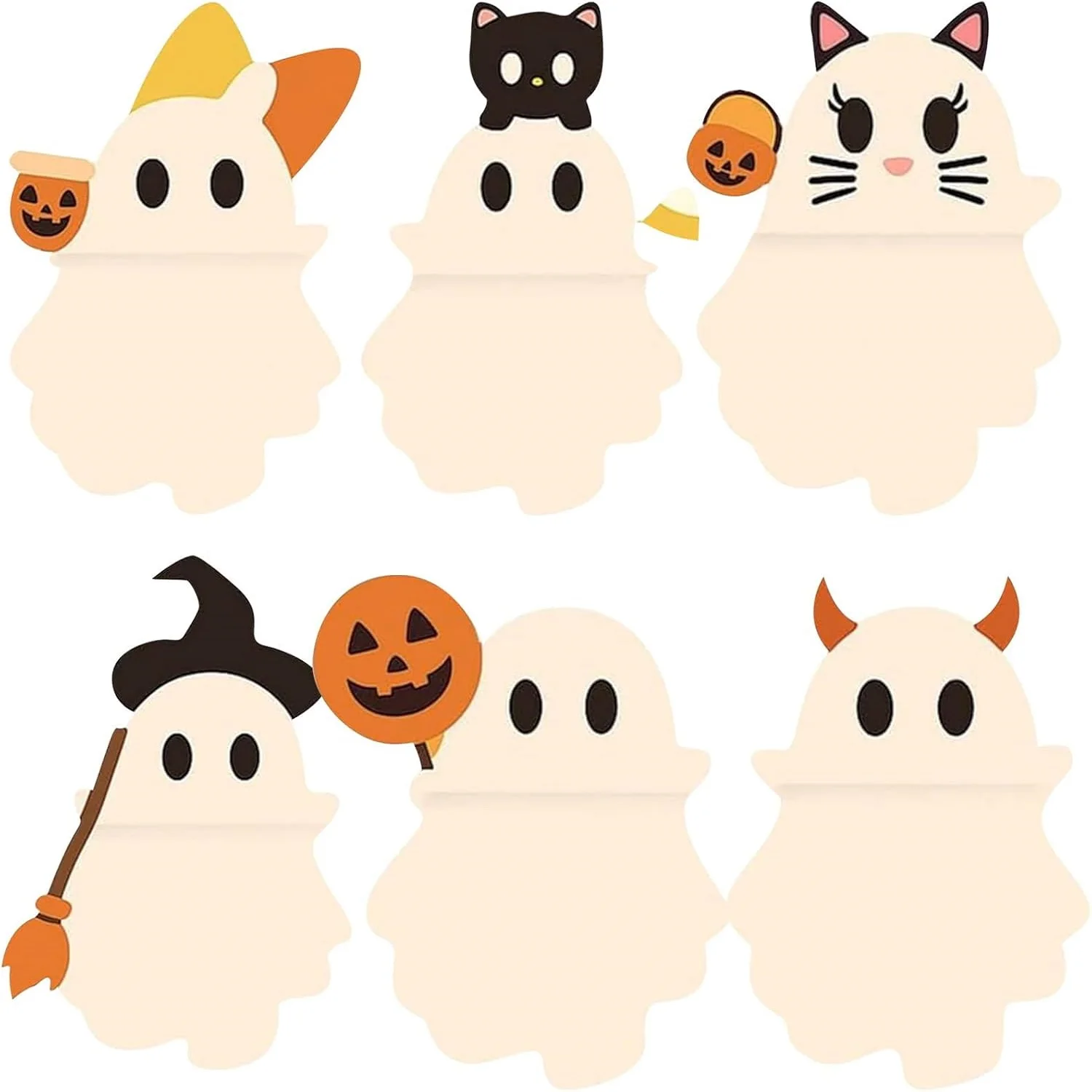 Ghostees Mystery Phone Buddy لطيف هالوين الهواتف زينة شخصية صغيرة تصميم تمثال متعة مكتب ملحق لجميع الهواتف