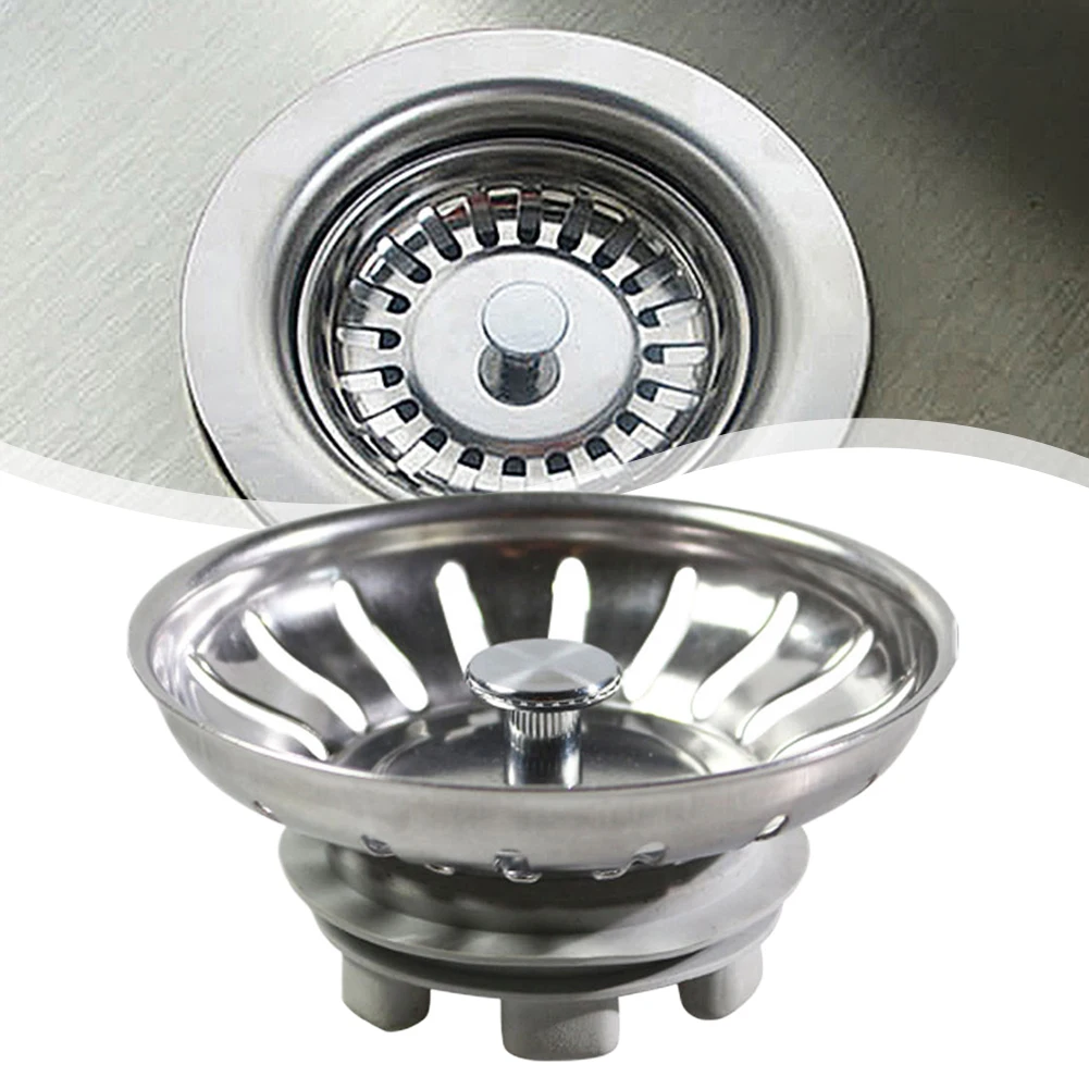 Stainless Steel Kitchen Sink Strainer Stopper Waste Stopper 79.3mm Kitchen Sewer Strainer Basin Drain Stopper