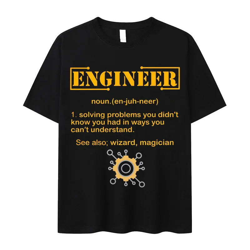 

Забавная футболка инженера, мужская летняя модная футболка, мужская хлопковая эстетичная футболка с короткими рукавами в стиле поп, комфортная футболка большого размера