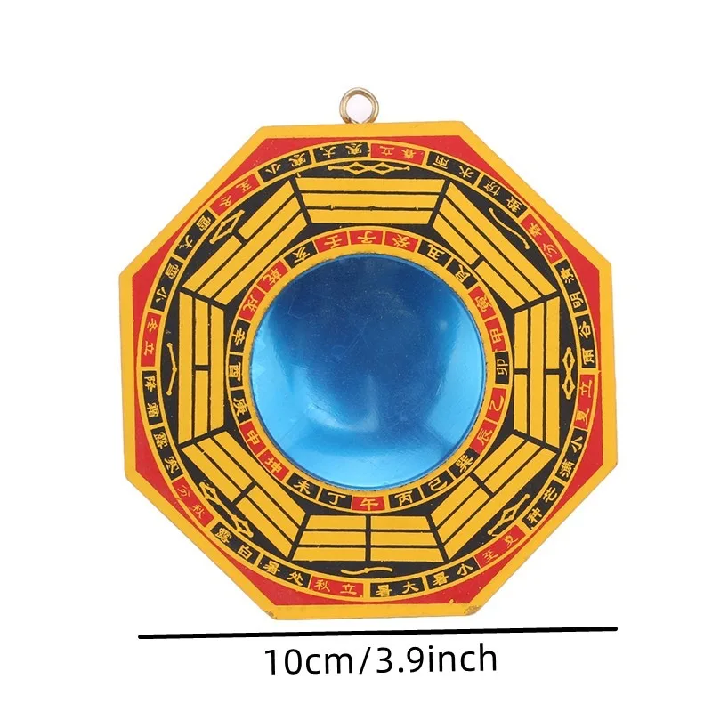 Retro Feng Shui Dent Convex Bagua Pakua Chinese Wooden Mirror For Good Luck And Blessing Home Wall Decorative