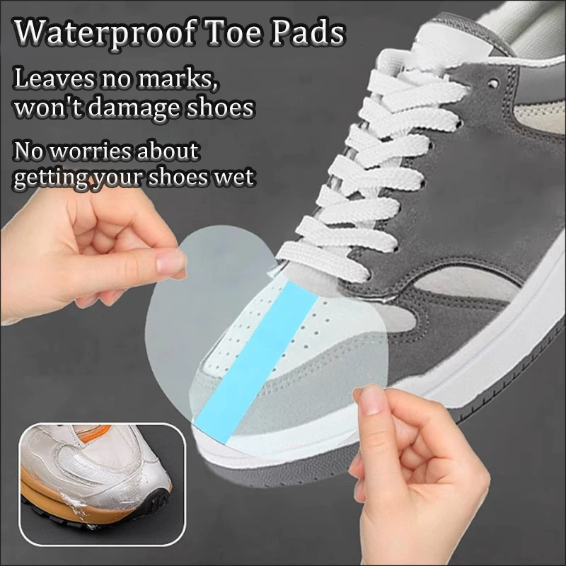 30pcs Shoe Toe Rain Stickers Clear Films Shoe Stain Removal Wear Resistant Dirt Resistant Waterproof Toe Cap Protective Patches