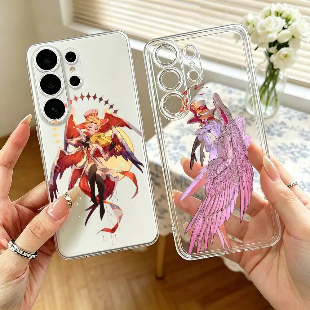 Hazbin H-Hotel Lucifer Magne Phone Case For Samsung S25,S24,S21,S22,S23,S30,Ultra,S20,Plus,Fe,Note,10,9,5G Transparent Cover