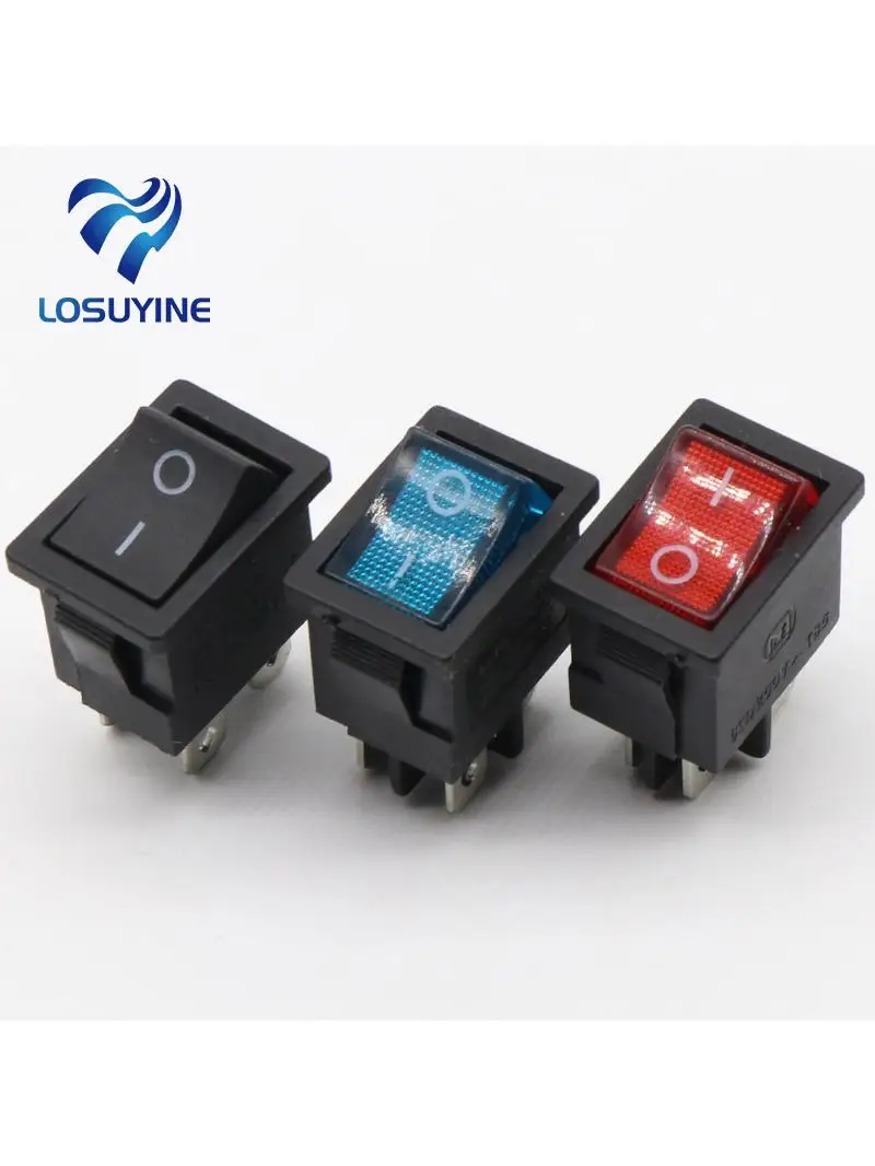 5szt/lot 15*21mm LED Light SPST 4PIN ON/OFF G121 Boat Rocker Switch 6A/250V 10A/125V Car Dash Dashboard Truck RV ATV Home — zdjęcie 2