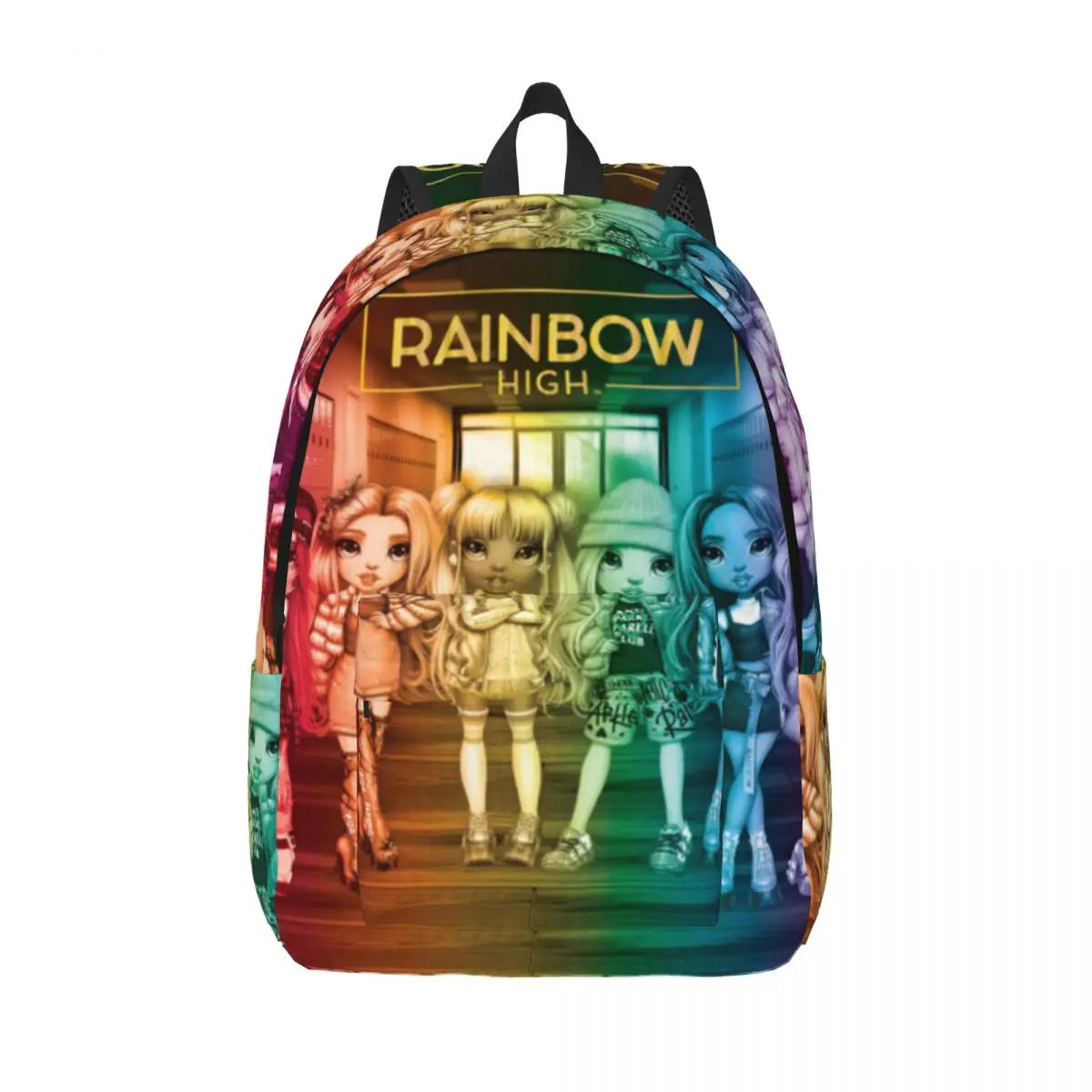 Rainbow High Group Backpack Artwork Cute Sport Backpacks Women Men Casual School Bags Custom Big Rucksack