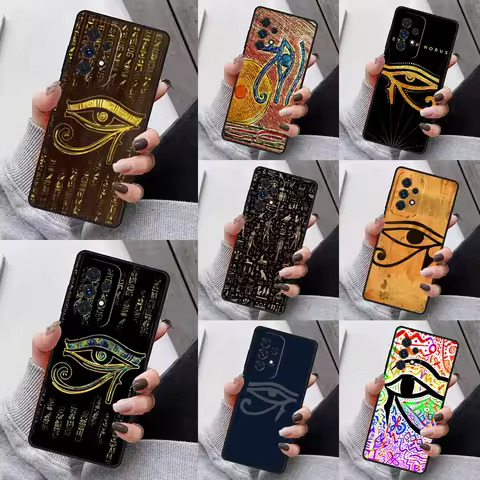 Sacred Eye of Horus Egypt Fresco Phone Case For Samsung Galaxy S23 S21 S20 FE S24 S22 Ultra Note20 S10 S9 Plus A40 A52 A13 A53
