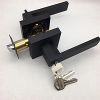 Aluminum Alloy Square Three-pole Handle Lock Household Wooden Door Handle Lock Door Hardware