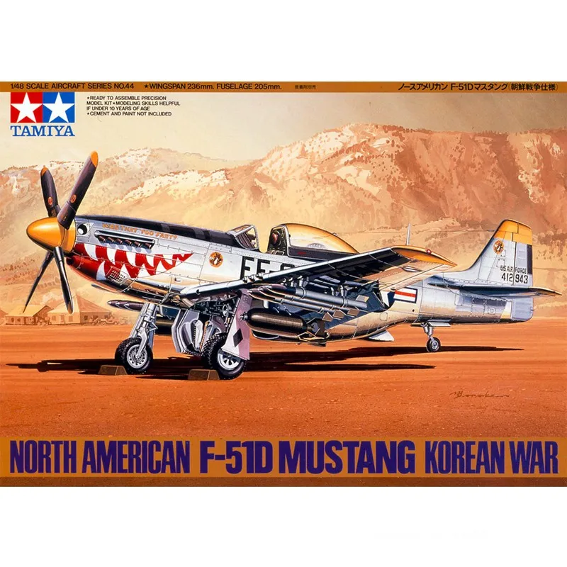 

TAMIYA 61044 1/48 North American F-51D Mustang Korean War Military Assembling Scale Model Kit DIY Toy, Collection Birthday Gift