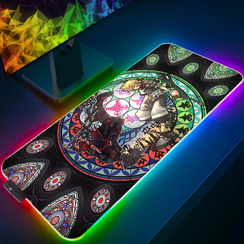 

RGB LED Mousepad Rubber Mouse Pad Gaming K-kingdom H-hearts Accessories PC Gamer Carpets Office Computer Desk Mat Keyboard Pads