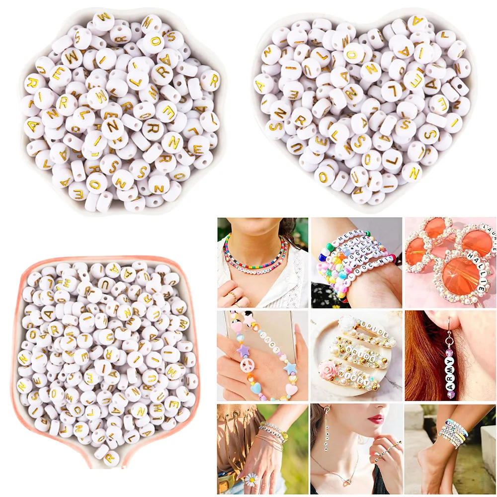300pcs New Round white 7mm acrylic beads For Jewelry Making  Earrings Necklace Bracelet Personalize DIY Accessories