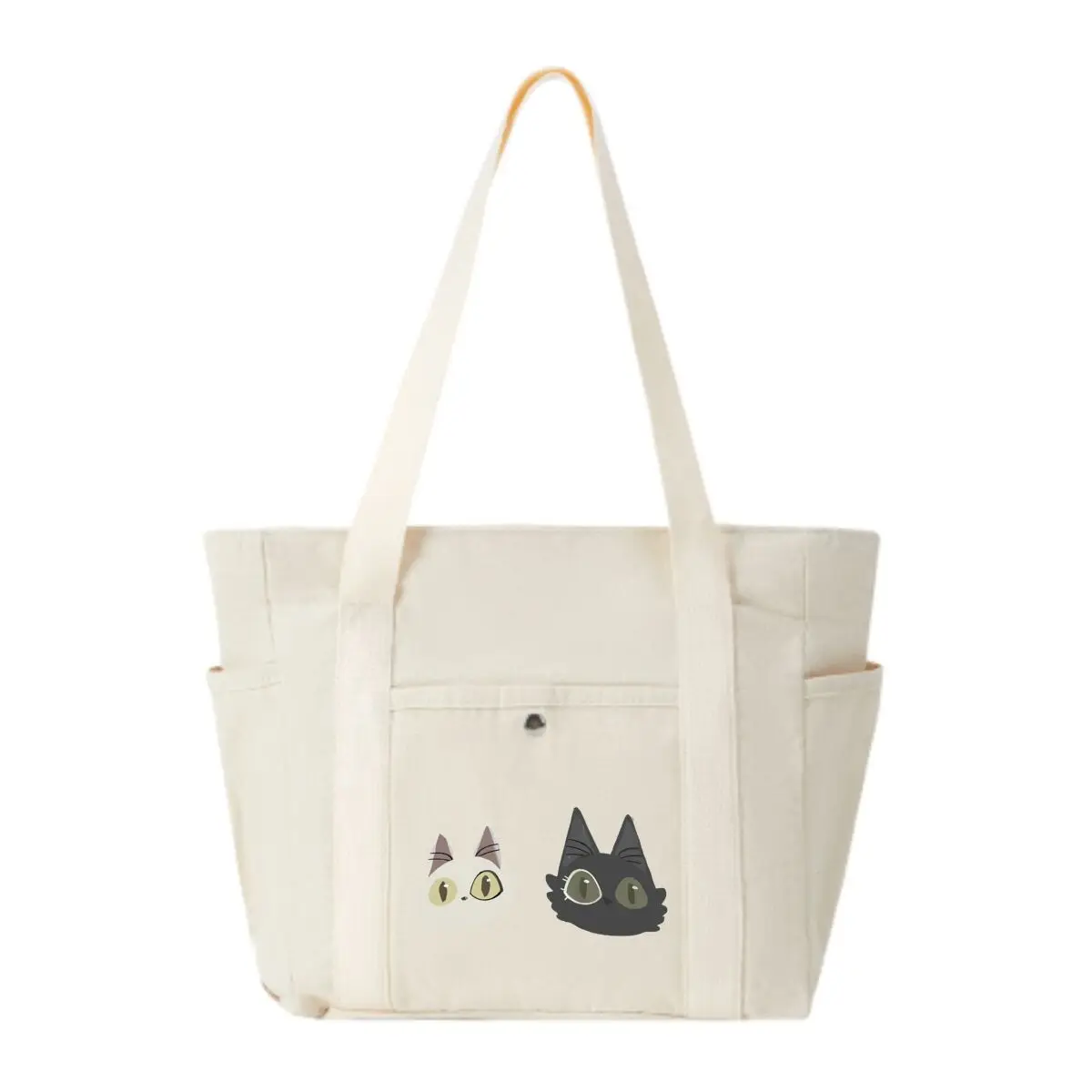 Cat Duo Charm Capacity Canvas Tote Bags Work Commuting Carrying Bag  Shoulder Shopping Bag