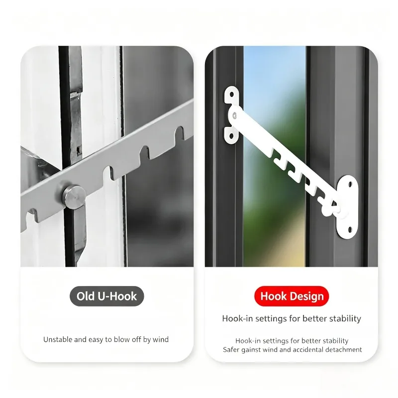 Adjustable window limiter lock, multi-level window limiter hook, used for home safety, universal window ventilation limiter